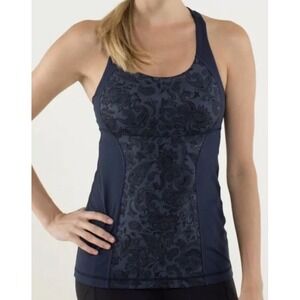 Lululemon Womens Energy Paisley Tank Workout Blue Size 6